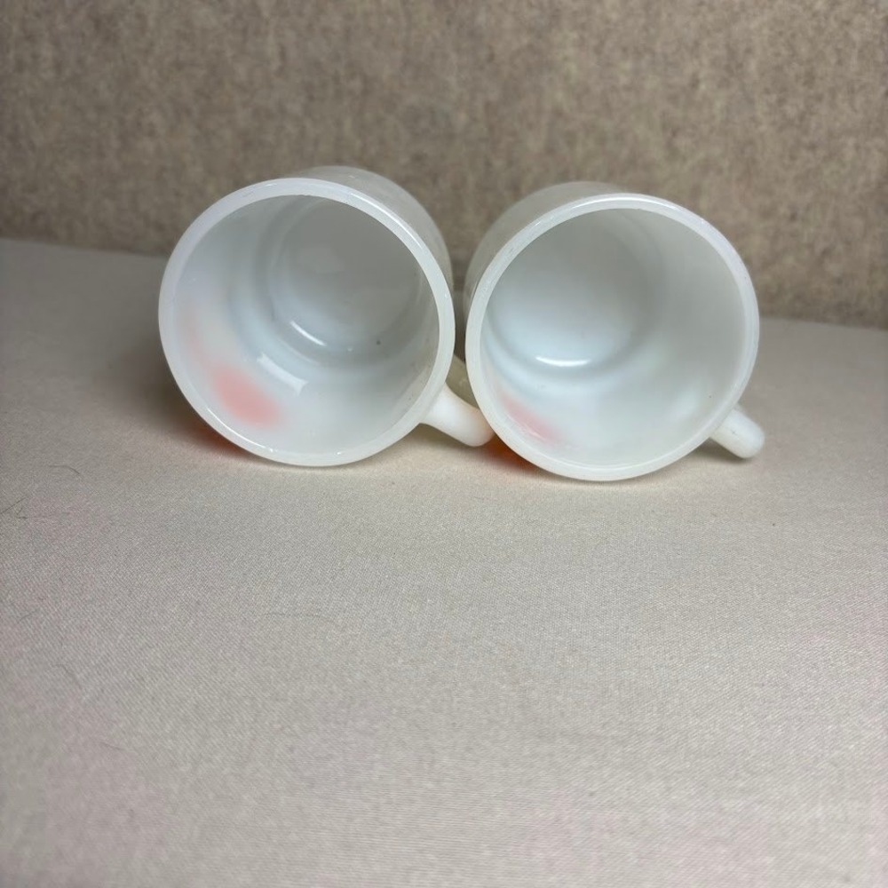 Fire-King McDonalds Mug Set 2 White Milk Glass Y2K Retro Good Morning Mug VTG - Picture 3 of 7